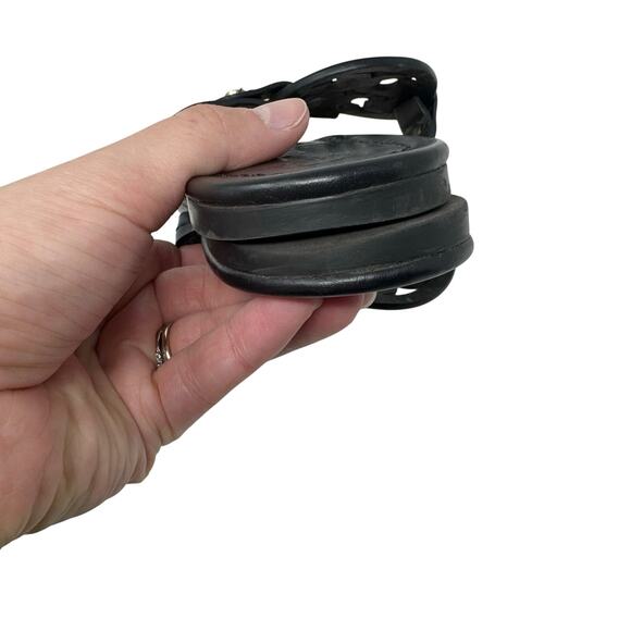 TORY BURCH Perfect Black Matte Leather Miller Logo Sandals Size 7.5 - Picture 6 of 8